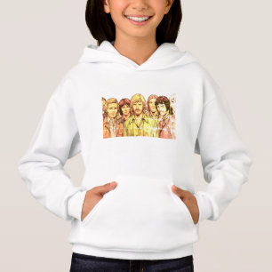 Retro 1970s grupp av män på mysig långärmad vit t shirt