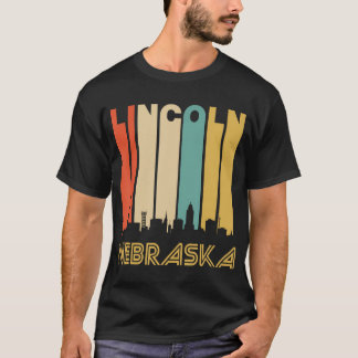 Retro 1970'S Lincoln Nebraska Downtown Skyline T Shirt