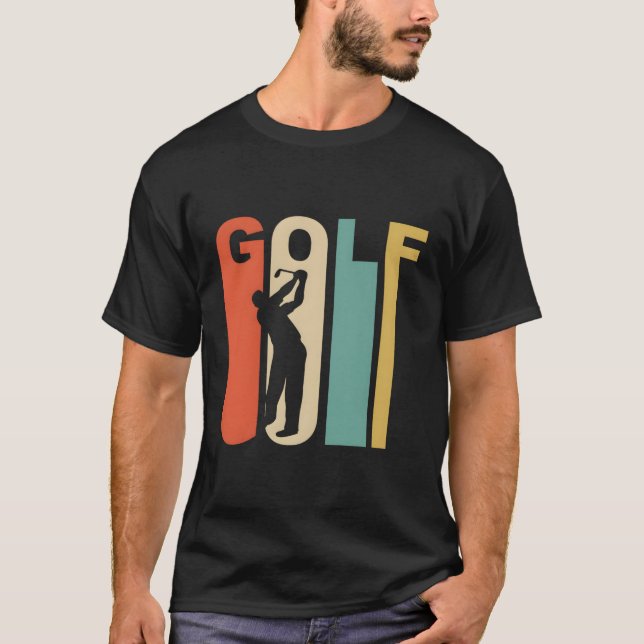 Retro 1970'S Stil Golfer Golfing Golf Sports T Shirt (Framsida)