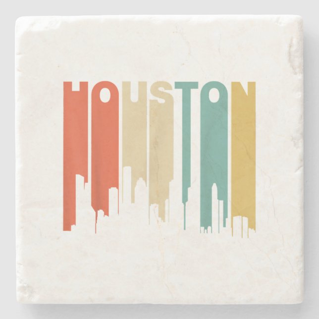 Retro 1970's Style Houston Texas Skyline  Stenunderlägg (Framsidan)