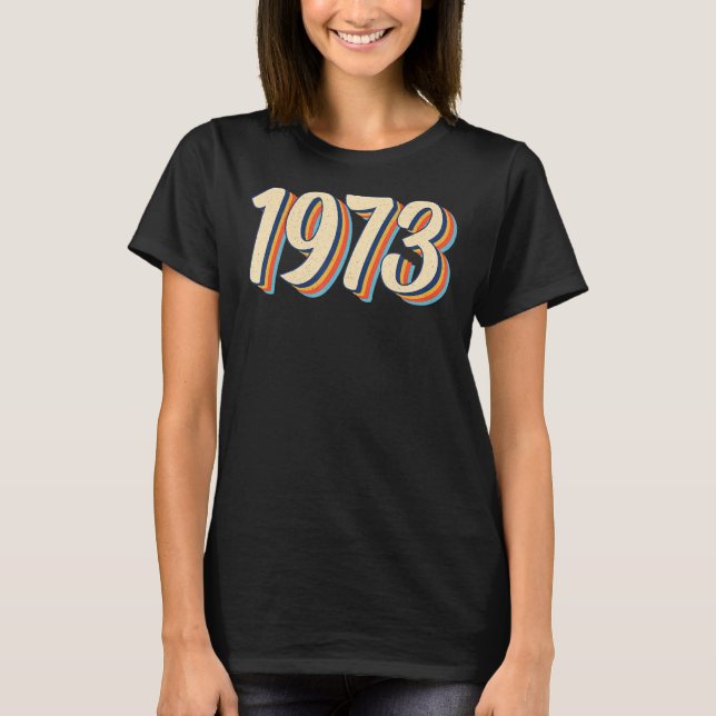 Retro 1973 Feminist Women's Högers Pro Choice T Shirt (Framsida)