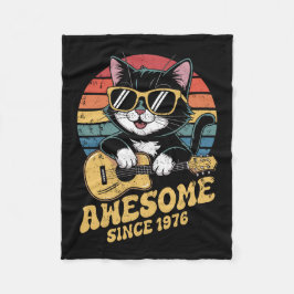 Retro 1976 Birthday 50th Cat Lover Bday Ukulele  Fleecefilt