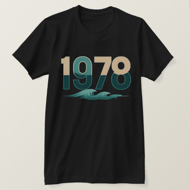 Retro 1978 Ocean Wave Graphic Tee (Design framsida)