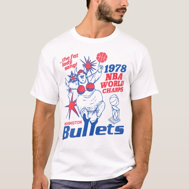 Retro 1978 Washington Bullets basket Champions T Shirt (Framsida)