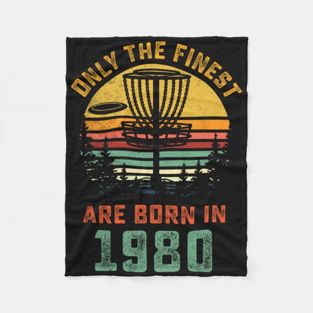 Retro 1980 40-års födelsedagspresent för discgolf  fleecefilt (Framsidan)