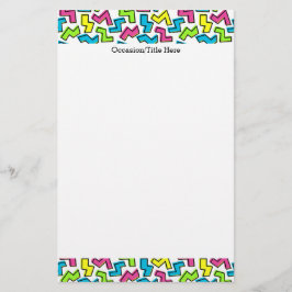 Retro 1980:s Coola Cute 80:e Memphis Mönster Brevpapper