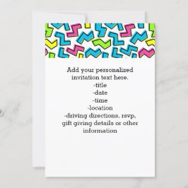 Retro 1980:s Coola Cute 80:e Memphis Mönster Inbjudningar