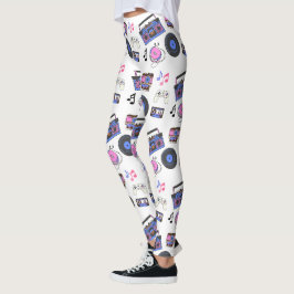 Retro 1980-tal Musik Nostalgisk Leggings
