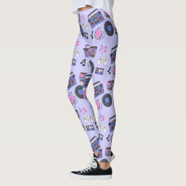 Retro 1980-tal Musik Nostalgisk Leggings