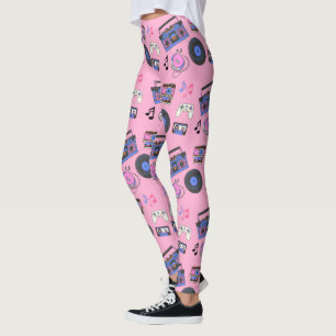 Retro 1980-tal Musik Nostalgisk Leggings