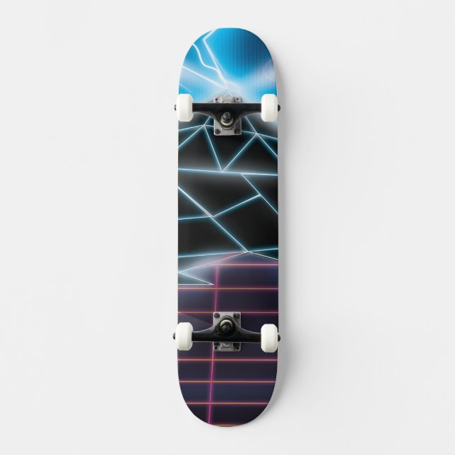 Retro 1980-tals datorspel grafik skateboard bräda 20 cm (Framsida)