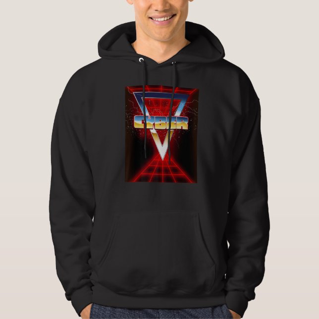 Retro 1980s Cyber Hoodie (Framsida)