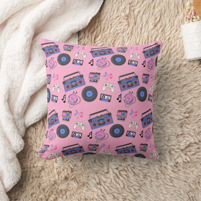 Retro 1980's Era Music Birthday Kudde (Filt)