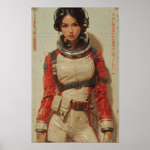 Retro 1980s japansk Sci-Fi AV-magasinaomslag efter Poster