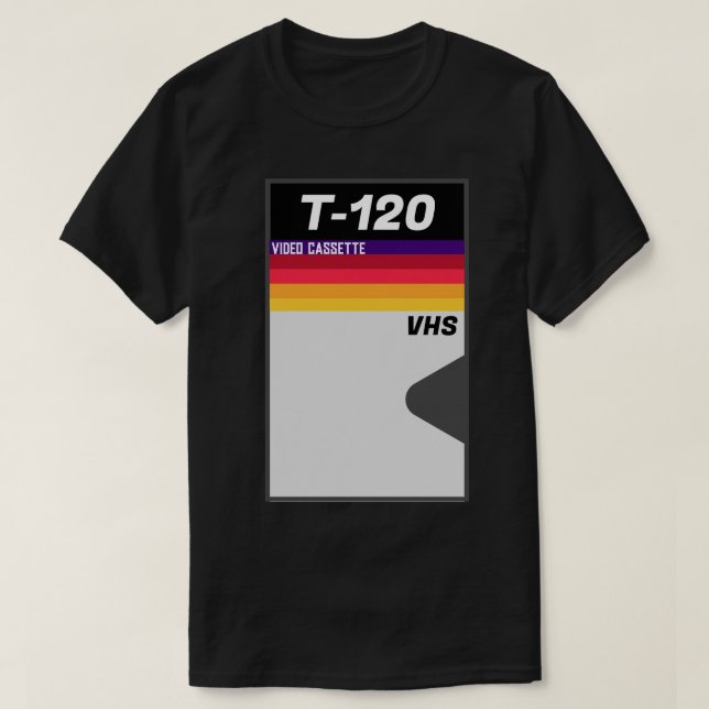Retro 1980s T-120 VHS-kassettband T-Shirt (Design framsida)