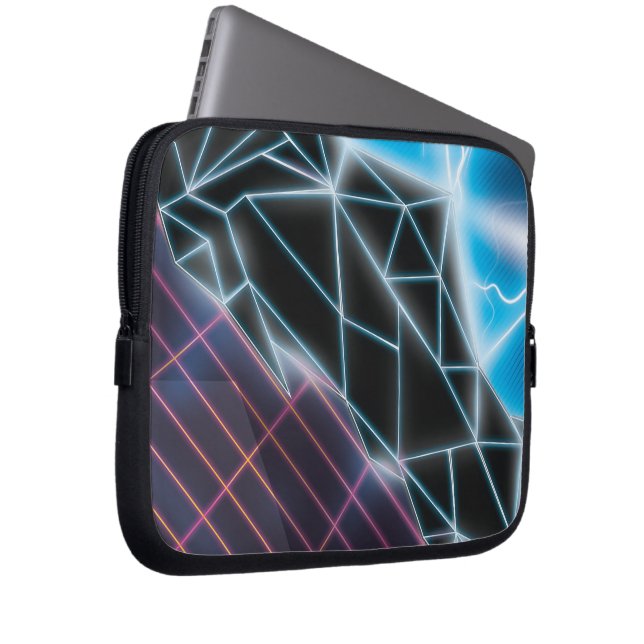 Retro 1980s-videospelsgrafik laptop sleeve (Framsidan Höger)