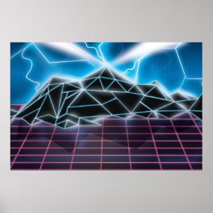 Retro 1980s-videospelsgrafik poster