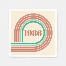 Retro 1986 40-årsfirande Korall Boho-ränder