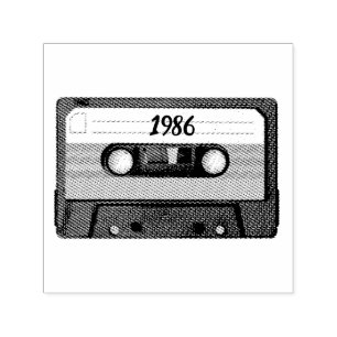 Retro 1986 Anpassningsbar kassettband Självfärgande Stämpel
