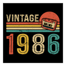 Retro 1986 Födelsedag Vintage Kassettband 40-års