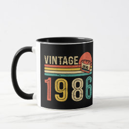 Retro 1986 Födelsedagsband Nostalgisk Födelsedag Mugg