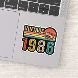 Retro 1986 Födelsedagsband Nostalgisk Födelsedagsk Klistermärken