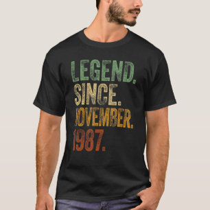 Retro 1987 Birthday November Born Legend sedan 19 T Shirt