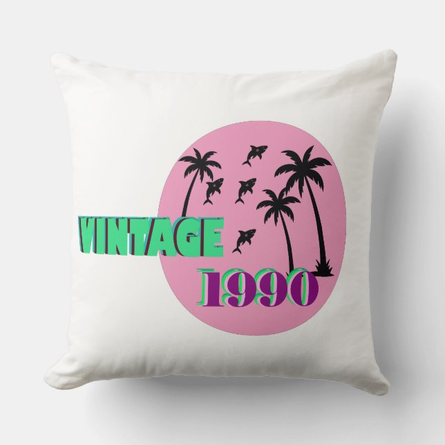 Retro 1990 Birthday Gift Kudde (Framsida)