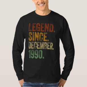Retro 1990 födelsedag december Born Legend sedan 1 T Shirt