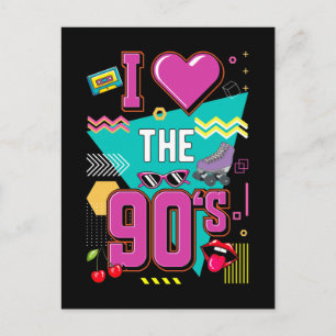 Retro 1990-tal Radio Musik Disco Kärlek 90-tal Vykort