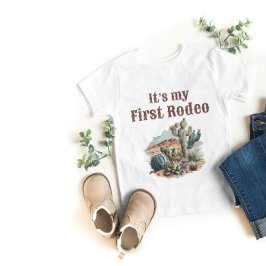 Retro 1:a födelsedagen Rodeo Western Kaktus Födels T Shirt