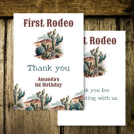 Retro 1:a födelsedagsrodeo Western Kaktus Födelsed Tack Kort
