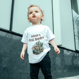 Retro 1:a Rodeo Western Kaktus Födelsedag T Shirt