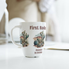 Retro 1st First Rodeo Western Cactus Birthday Kaffemugg