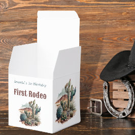 Retro 1st First Rodeo Western Cactus Birthday Presentaskar