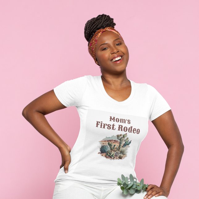 Retro 1st First Rodeo Western Cactus Birthday T Shirt (Skapare uppladdad)