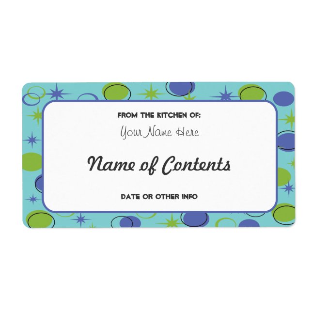 Retro 2000 Modern Canning Burk-etikett Fraktsedel (Framsidan)