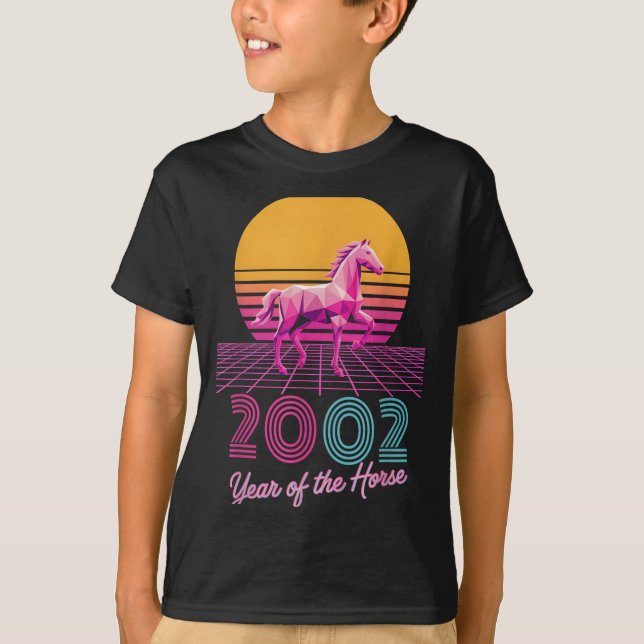 Retro 2002 År För Häst Cny Zodiac Dam Lycka T Shirt (Framsida)