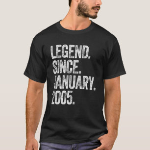 Retro 2005 Birthday januari Born Legend sedan 2005 T Shirt