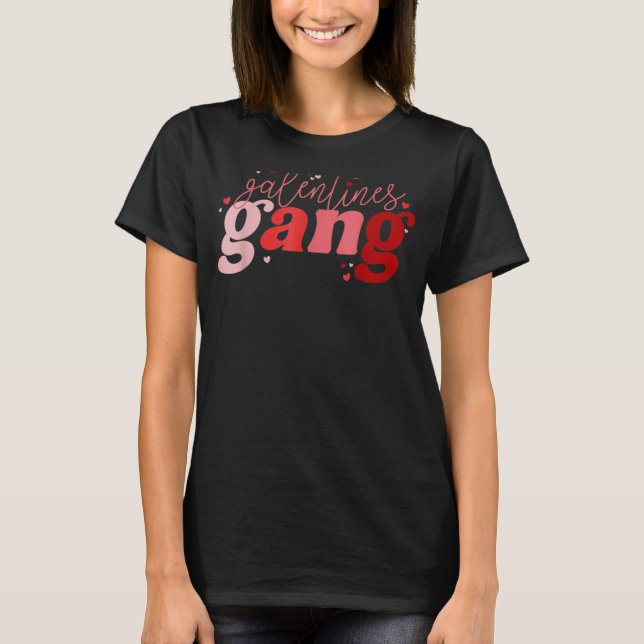 Retro 2022 Valentindagen Galentines Gang Funny T Shirt (Framsida)