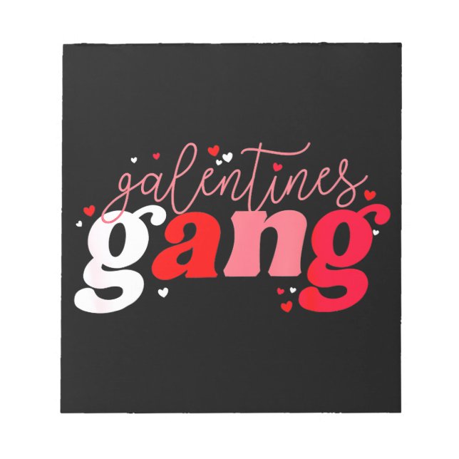 Retro 2023 Valentindagen Galentines Gang Funny Anteckningsblock (Framsida)