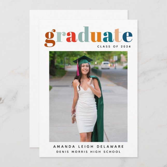 Retro 2024 Studenten fotomeddelande Meddelande (Fram/baksida)