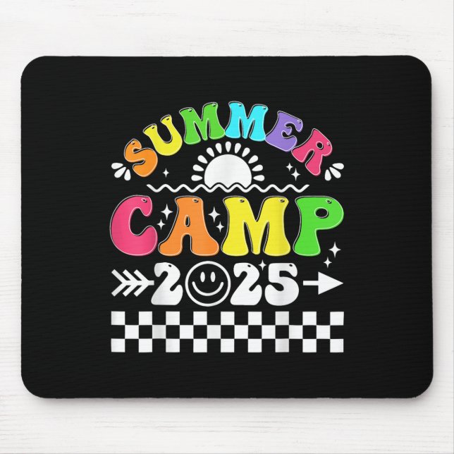 Retro 2025 sommarläger semester campare matchande  musmatta (Framsidan)