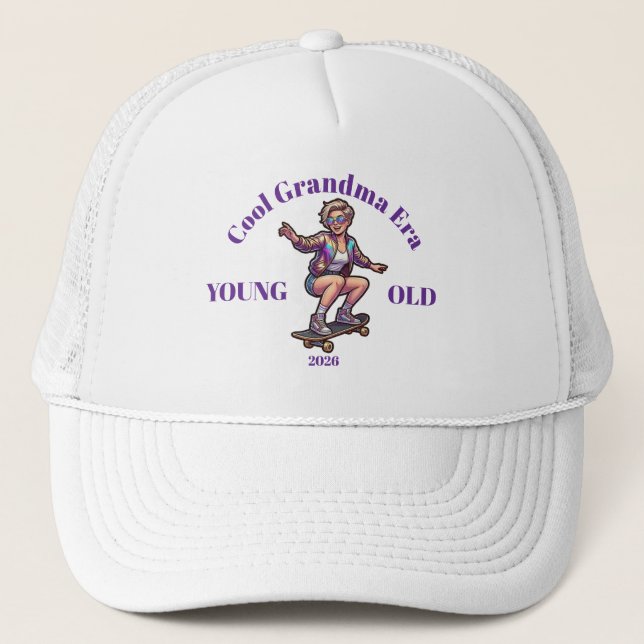 Retro 2026 Cool Mormor Era Skateboard Gatumössa Keps (Framsida)