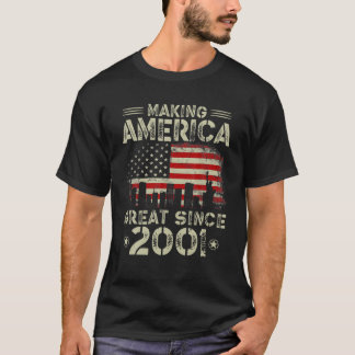 Retro 21:e födelsedag USA flagga Skapar Amerika Un T Shirt