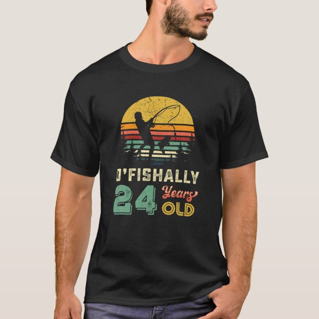 Retro 24:e födelsedag Fiskare efter 24 fiskare C T Shirt (Framsida)