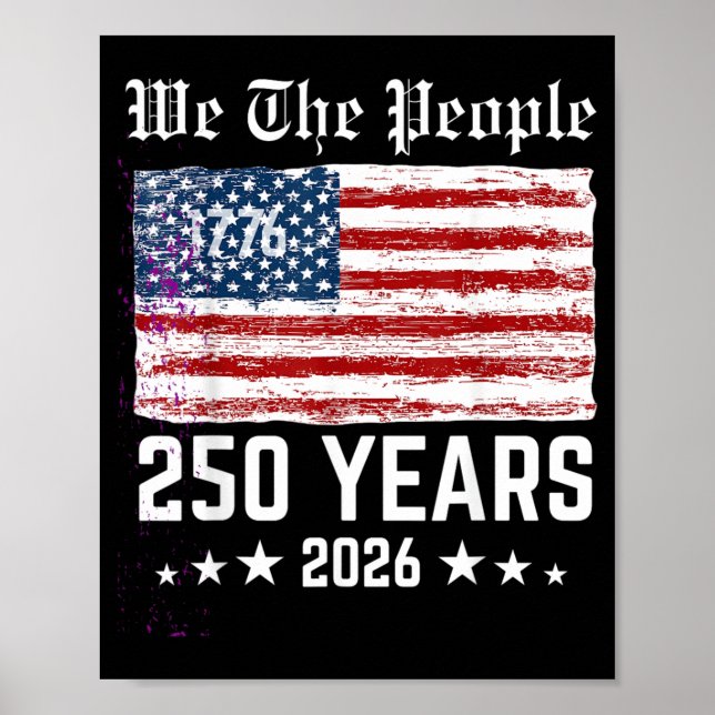 Retro 250 år 1776-2026 250-årsdag 4:e poster (Framsidan)