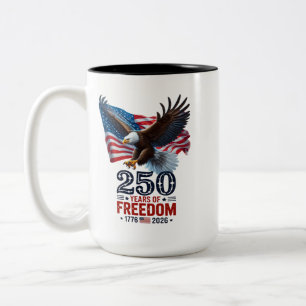 Retro 250 år av frihet USA Patriotisk 4 juli Två-Tonad Mugg