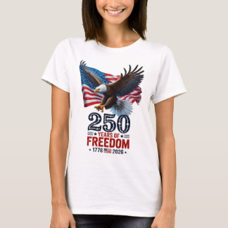 Retro 250 år av frihet USA Patriotiskt 4 juli T Shirt