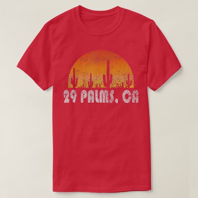 Retro 29 Handflatan California Desert Sunset Vinta T Shirt (Design framsida)